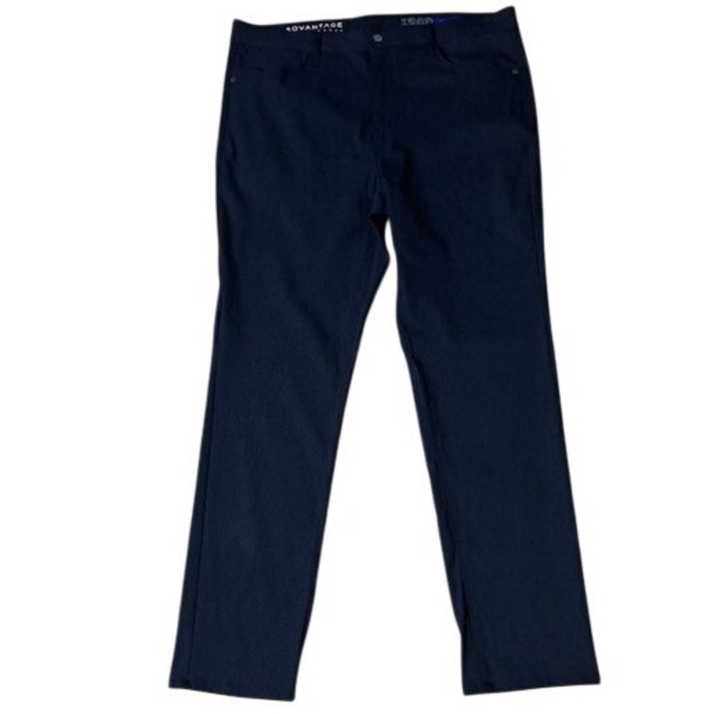 IZOD Advantage Performance Straight Fit Pants Mens 38x32 Navy Quick‎ Dry
